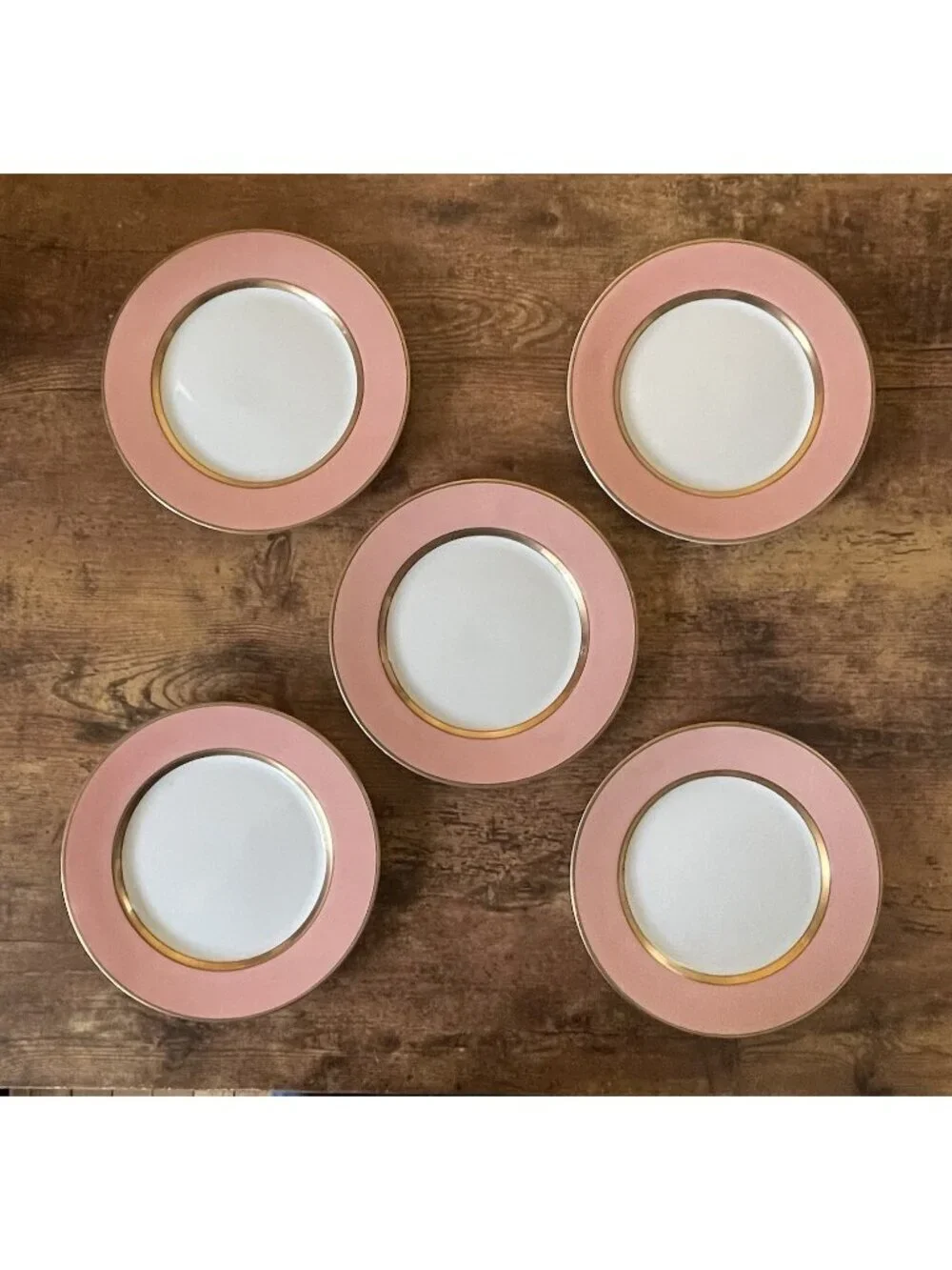 Vintage Fitz & Floyd Renaissance Peach Gold Salad Plates Set of 5 7 1/2